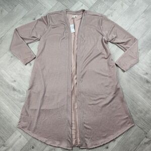 Nwts! Maurices XL Powder Pink Shimmery Metallic Cardigan Sweater Pockets